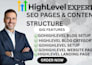 build gohighlevel blog ghl SEO pages highlevel content structure